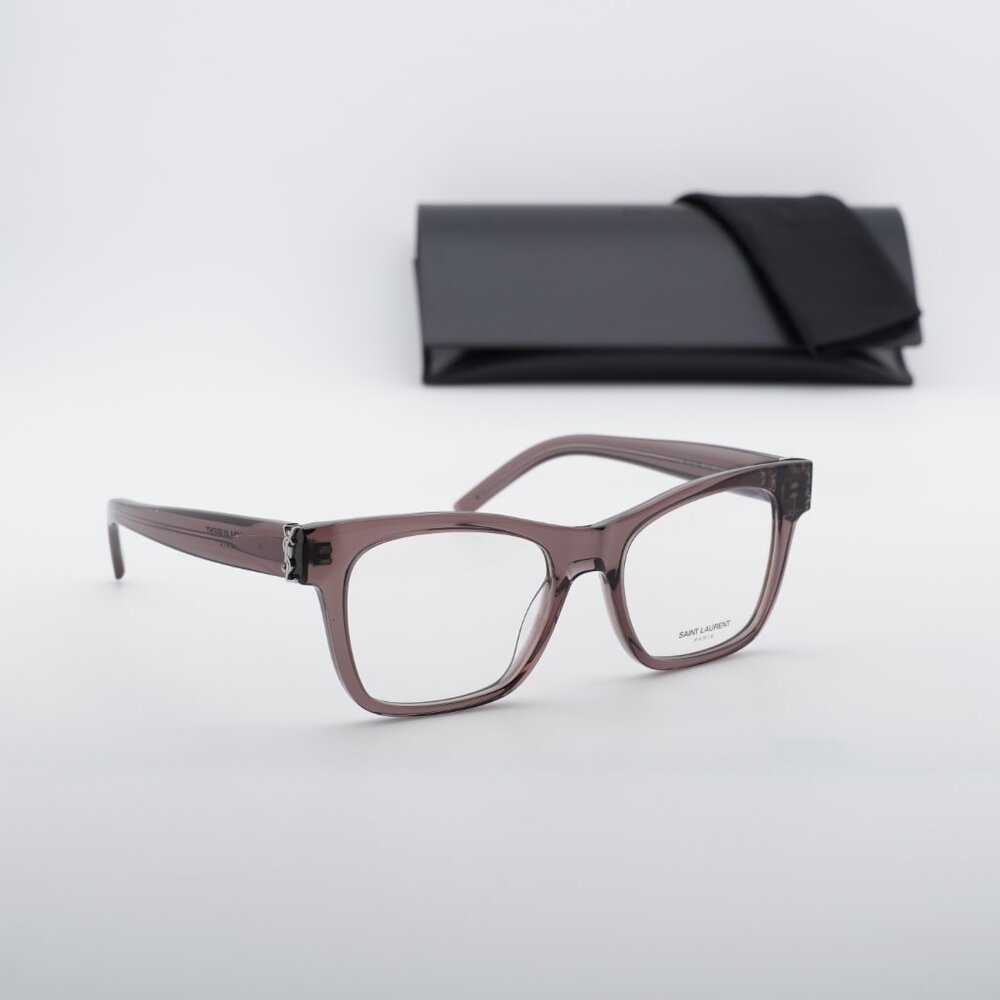 Saint Laurent SLM118 003 Square Eyeglasses – Brown 52mm - Picture 4 of 10